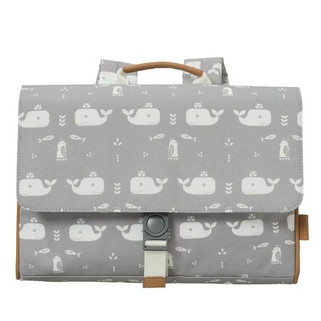 Boekentas Whale dawn grey Boekentas Whale dawn grey