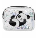 Transparant toilettasje - Glitter panda