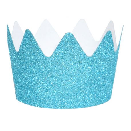 8 glitter kronen - blauw 8 glitter kronen - blauw