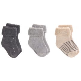 3 paar baby sokken - grijs