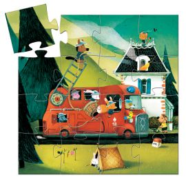 Silhouetpuzzel - De brandweerwagen