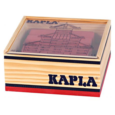 Gekleurde Kapla plankjes - rood - 40 stuks