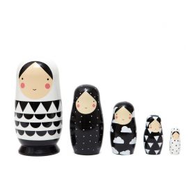 Monochrome Sketch Inc nesting dolls - Black & white