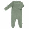 Babypyjama in velours met voetjes - Forest green