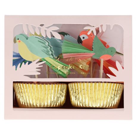 Tropical Bird - cupcake set