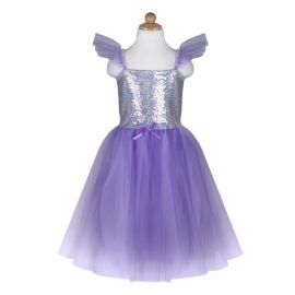 Prinsessenjurk met pailetten - lila