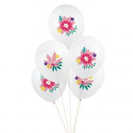 Set van 5 ballonnen - Bloemen