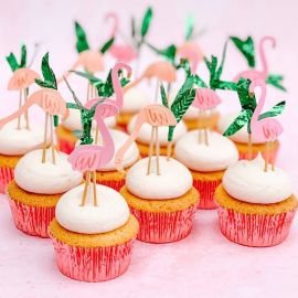 Cupcake set flamingo