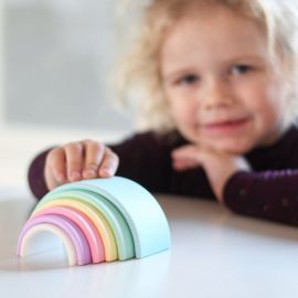 Siliconen speelset 6 Rainbow - pastel