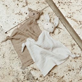 Set van 2 Yoko mini knuffeldoekjes - Sandy/stone beige
