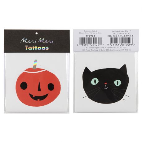 Tattoos - Pompoen en kat Tattoos - Pompoen en kat