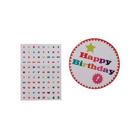 badge Happy Birthday avec stickers badge Happy Birthday avec stickers