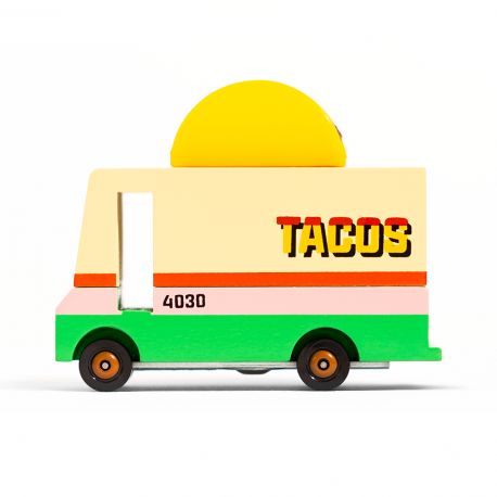 Houten speelgoedauto - Candyvan - Taco Van