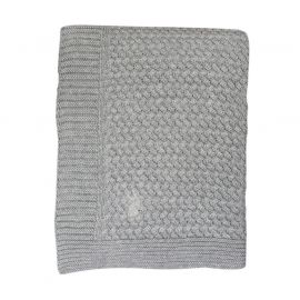 Gebreid ledikantdeken - Soft grey - 110x140cm