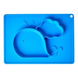 Siliconen walvis bord - blauw