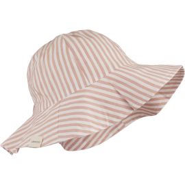 Amelia zonnehoed - Y/D stripe: Coral blush/creme de la creme