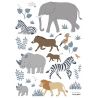 Mooie muursticker A3 - Big five & Co