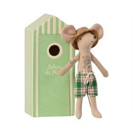 Papa muis in strandcabine