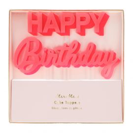 Acryl toppers - Happy Birthday Pink