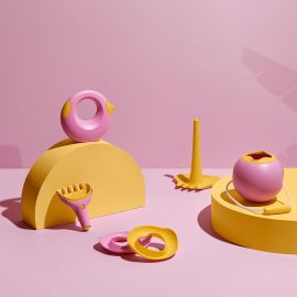 Set met hark en schepje Raki - Banana pink