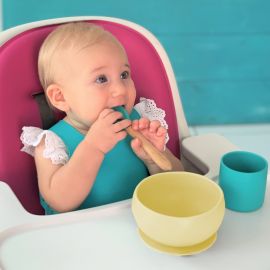 Bowl met zuignap en deksel - Yellow