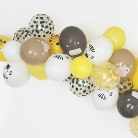 5 geprinte ballonnen confetti - zwart