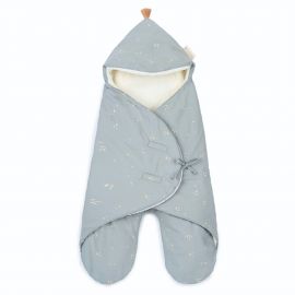 Kiss Me baby wrapper - Willow soft blue