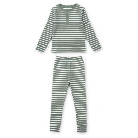 Offline tot antwoord Liewood - Wilhelm pyjama set - Y & D Stripe: Blue fog & sandy