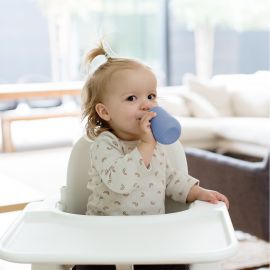 Mini Cup bekertje met deksel en rietje - Indigo