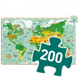 Leerijke puzzel - Reis rond de wereld - 200 stukjes
