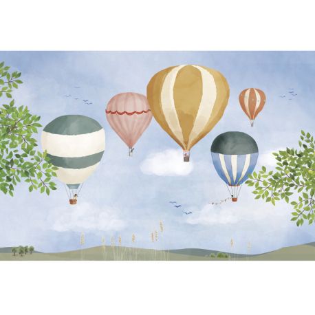 Poster - Hot Airballoons aquarelle - 60 x 40 cm