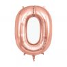 Folieballon cijfer - rose gold 0