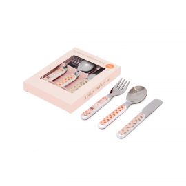 Kinderbestek - Animal craddle pink