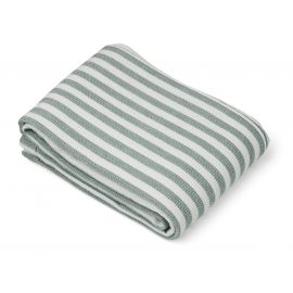 Macy strandhanddoek - Y & D Stripe: Peppermint & White