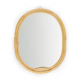 Ovalen spiegel in rotan - 32 x 35 cm