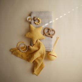 Set van 2 FRIGG Daisy Bloom latex tutjes - Chamomile & Honey gold