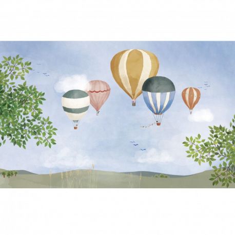 Panorama behang Hot Airballoons aquarelle - XL - 400x250cm
