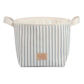 Django speelgoedmand - 22 x 23 x 23 cm - Blue Thin Stripes & Natural