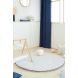 Rond speelmat Fluffy - Ø 110 x 6 cm - Blue Thin Stripes & Natural