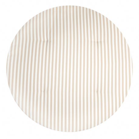 Rond speeltapijt Fluffy - Ø 110 x 6 cm - Taupe Stripes & Natural
