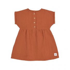 Mousseline jurk - organisch katoen - rust