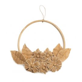 Flower hoop Lux - Muurdeco in jute - Ø 30 cm