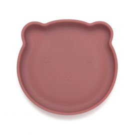 Siliconen bord met zuignap Bear - Mahony rose
