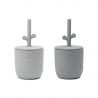 Peekaboo drinkbeker met rietje Wally - 2-pack - Grey