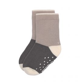 Anti-slip sokken anthracite & taupe - Set van 3 paren - GOTS