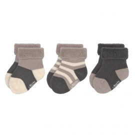 Terry sokken anthracite & taupe -Set van 3 paren - GOTS
