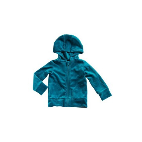 sweat à capuche bébé en velours aqua (50-92) sweat à capuche bébé en velours aqua (50-92)