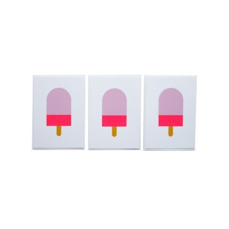 set de 3 cartes postales sérigraphiées 'glace' set de 3 cartes postales sérigraphiées 'glace'
