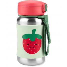 Spark Style stainless steel drinkflesje met rietje - Aardbei