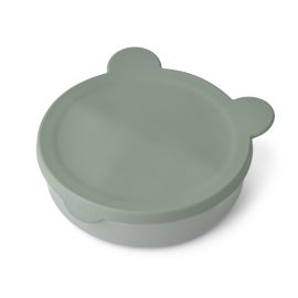 Rosie kom et compartimenten en deksel - Mr. Bear & faune green & dove blue mix